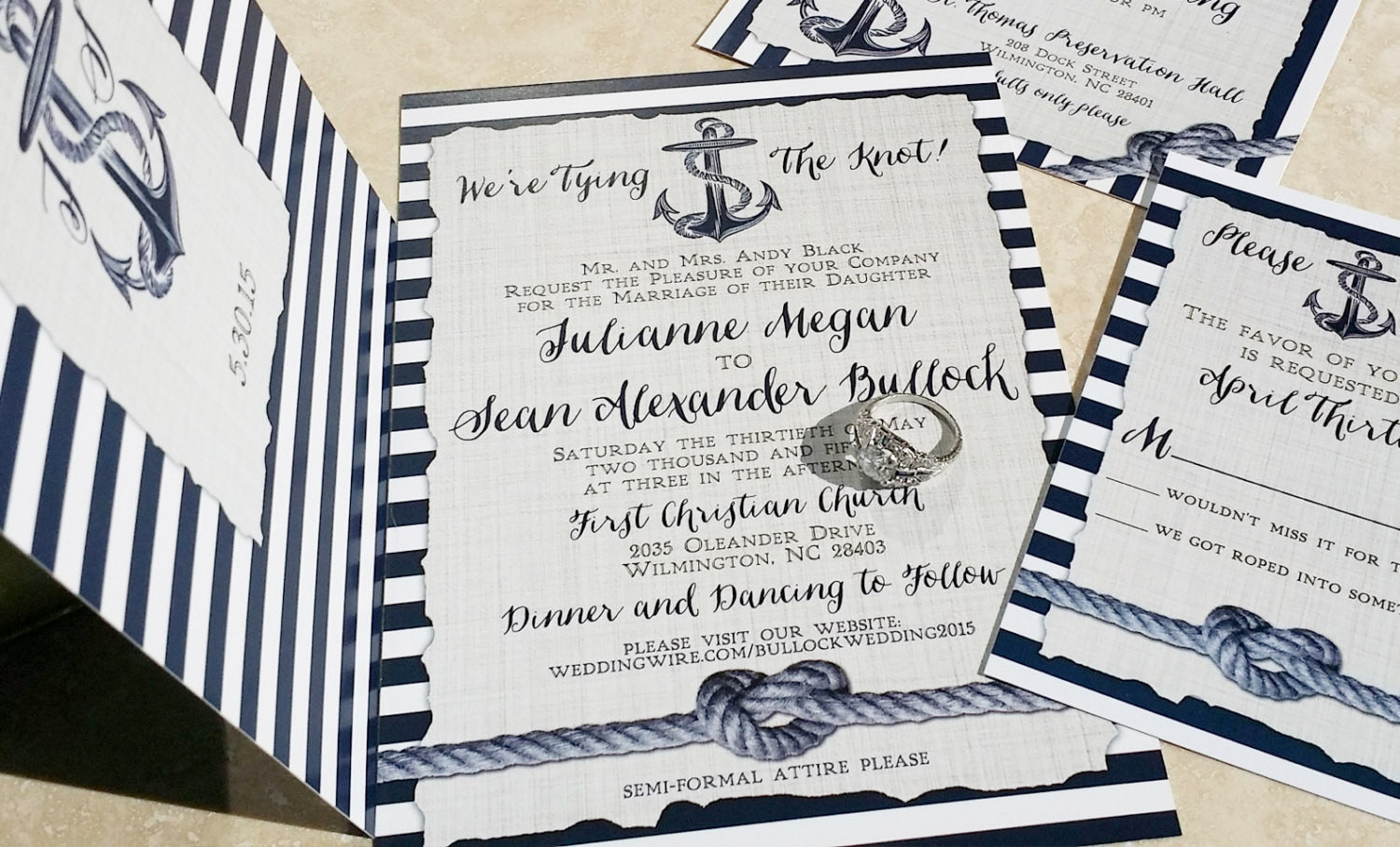 Anchor Wedding Invitations
 Nautical Wedding Invitations Heart knot and anchor wedding