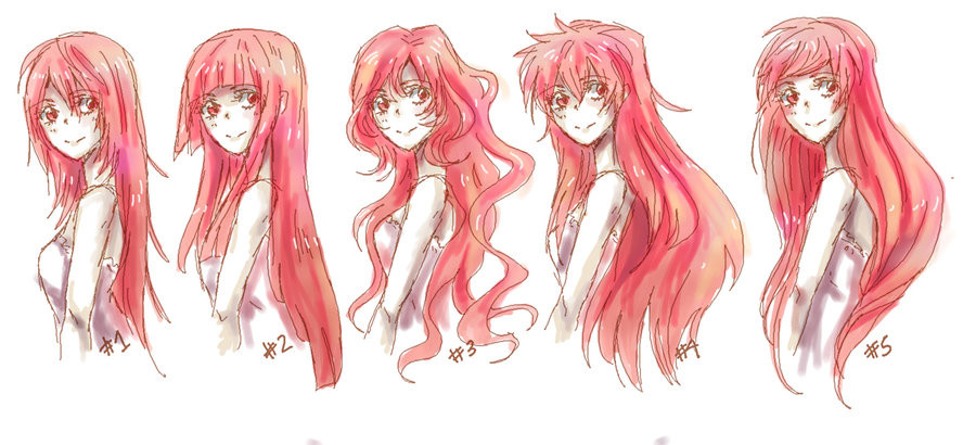 Anime Girl Long Hairstyles
 o Desenhar Mangá Gabaritos de Cabelos