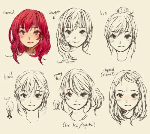 Anime Hairstyles Girls
 Female manga anime hairstyles