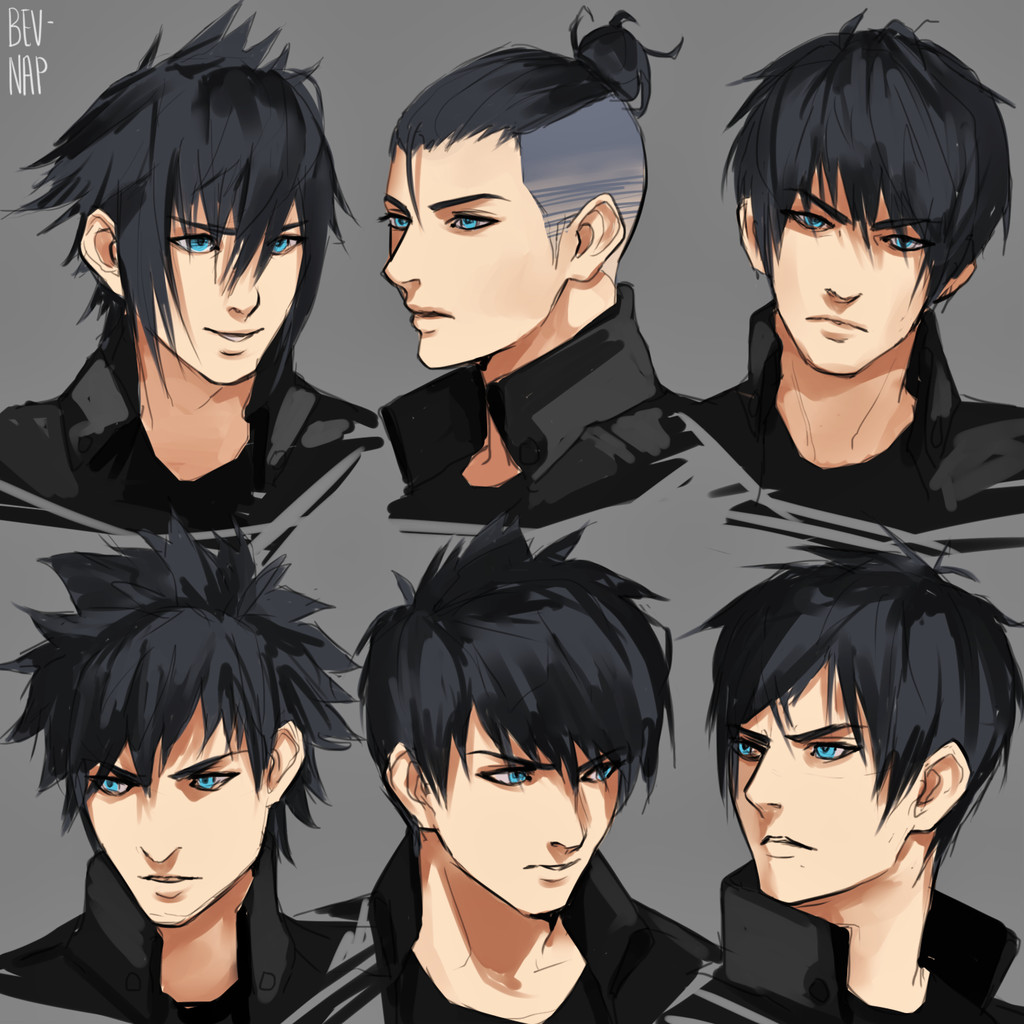 Anime Male Hairstyle
 Noct Hairstyles by Bev Nap on DeviantArt