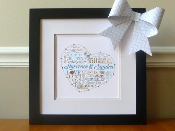 Anniversary Gift Ideas For Grandparents
 50th Anniversary Gift for Parents Grandparents Framed