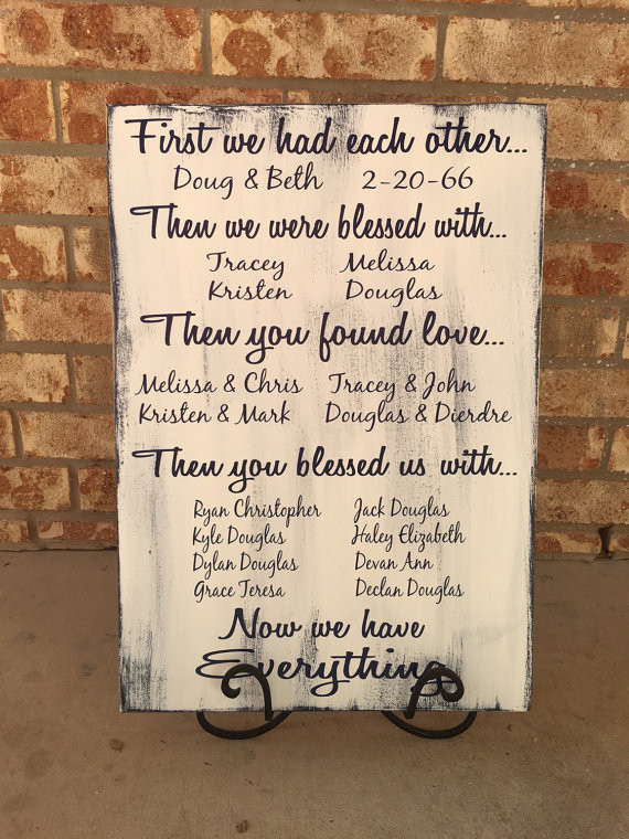Anniversary Gift Ideas For Grandparents
 First We Had Each Other Sign Wood Family Sign