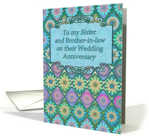Anniversary Gift Ideas For Sister And Brother In Law
 Wedding Anniversary card for Sister and Brother in law
