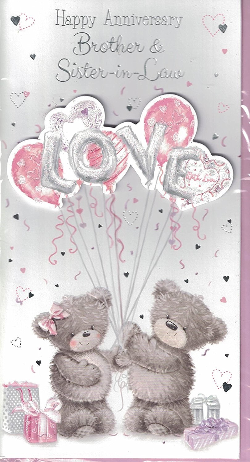 Anniversary Gift Ideas For Sister And Brother In Law
 Anniversary Brother & Sister In Law Card Cute Bear