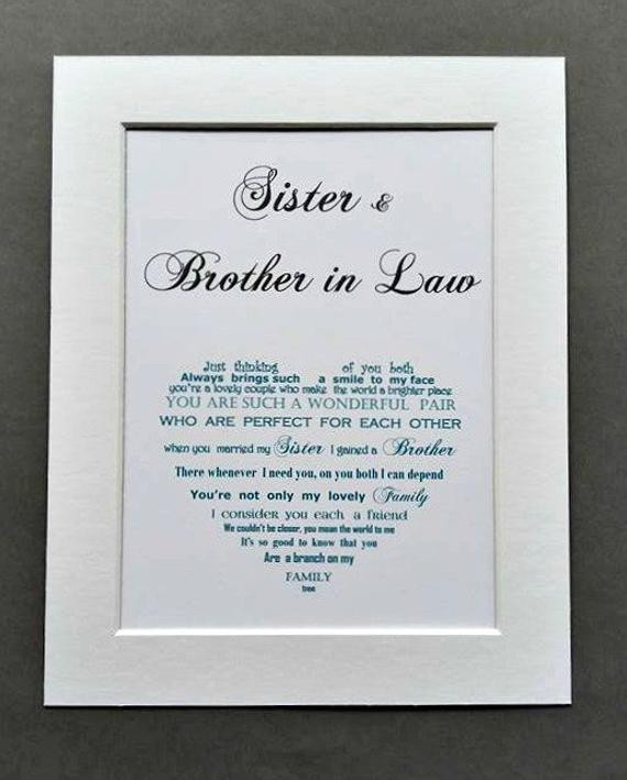 Anniversary Gift Ideas For Sister And Brother In Law
 Brother t Sister in law t Sister Gift Brother in law