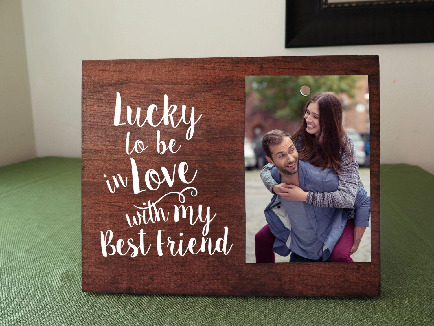 Anniversary Gift Ideas Girlfriend
 Boyfriend Gift for Him or Her Lucky to Be in Love Picture