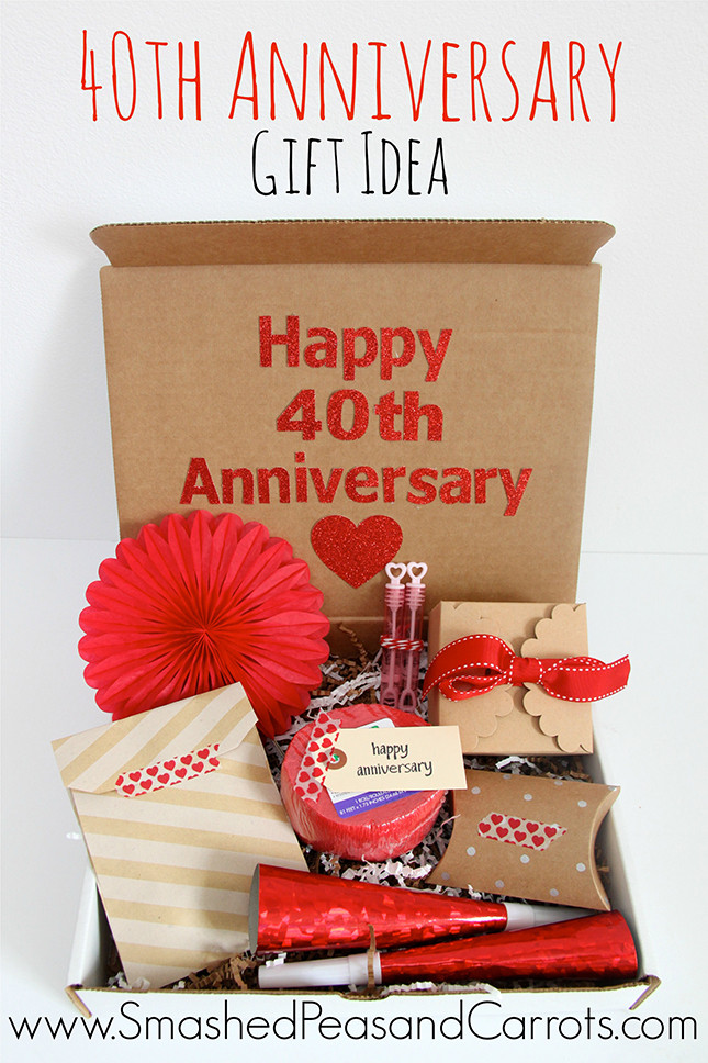 Anniversary Party Gift Ideas
 Happy 40th Anniversary Gift Idea Smashed Peas & Carrots