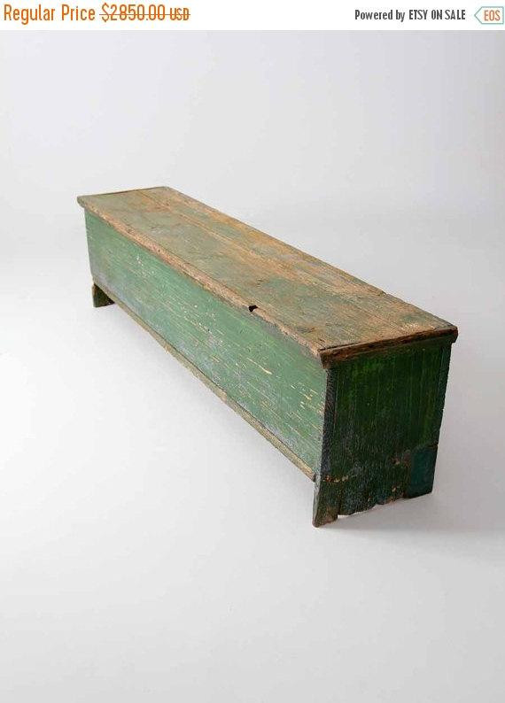 Antique Wood Storage Bench
 SALE antique primitive storage bench by 86home on Etsy