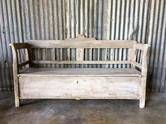 Antique Wood Storage Bench
 Reserved for Andrew Vintage Storage Bench Antique by