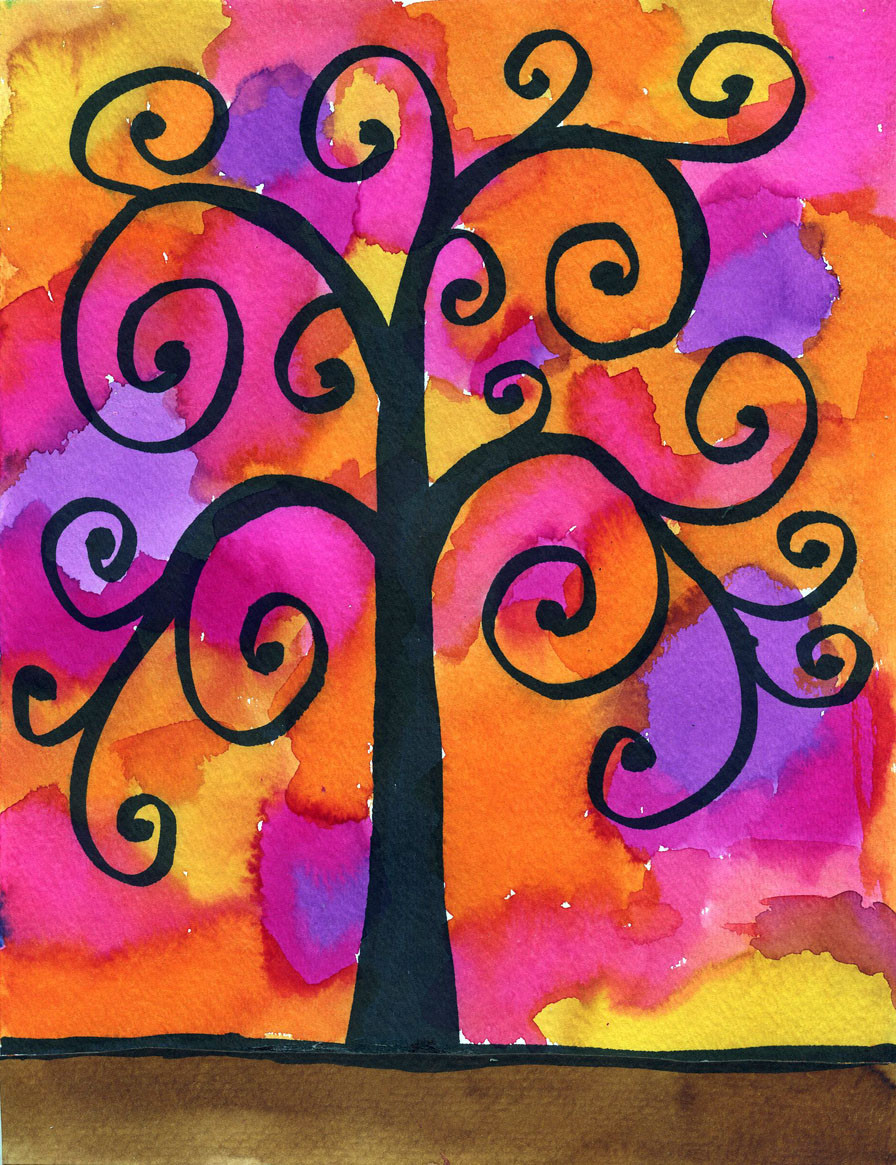 Art Projects For Kids
 Klimt Watercolor Tree