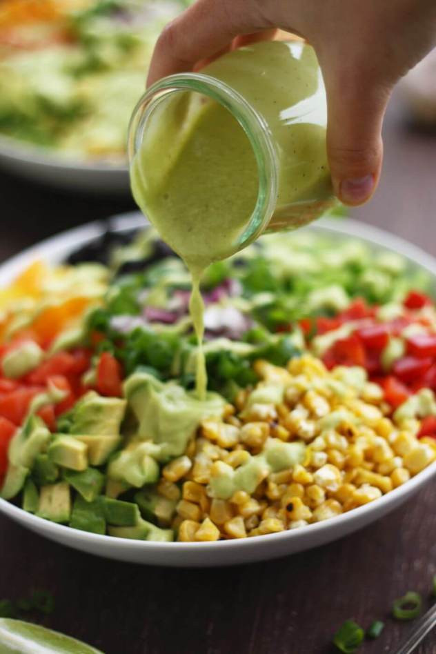 Avocado Recipes Vegan
 Vegan Mexican Chopped Salad with Avocado Dressing • Happy