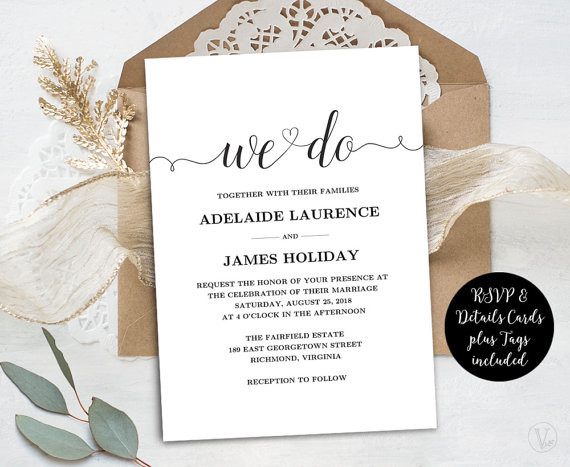 B Wedding Invitations
 Wedding Invitation Template Rustic Wedding Invitations Kraft