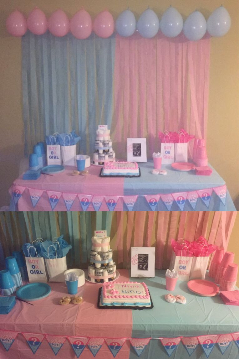 Baby Gender Reveal Party Decorations
 Gender reveal party decoration I did for my reveal shower