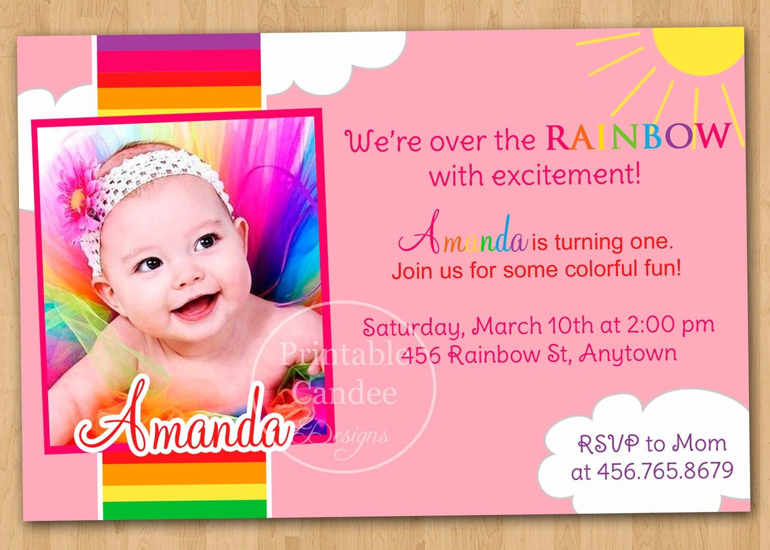 Baby Girl Birthday Invitations
 1st birthday invitation wording baby girl
