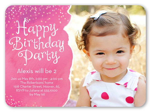 Baby Girl Birthday Invitations
 Enchanting Event 5x7 Girls Birthday Party Invitations