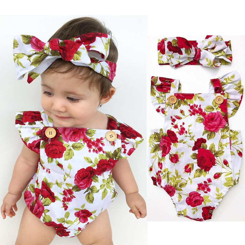 Baby Girl Fashion
 Newborn Baby Girl Clothes Flower Jumpsuit Romper Bodysuit