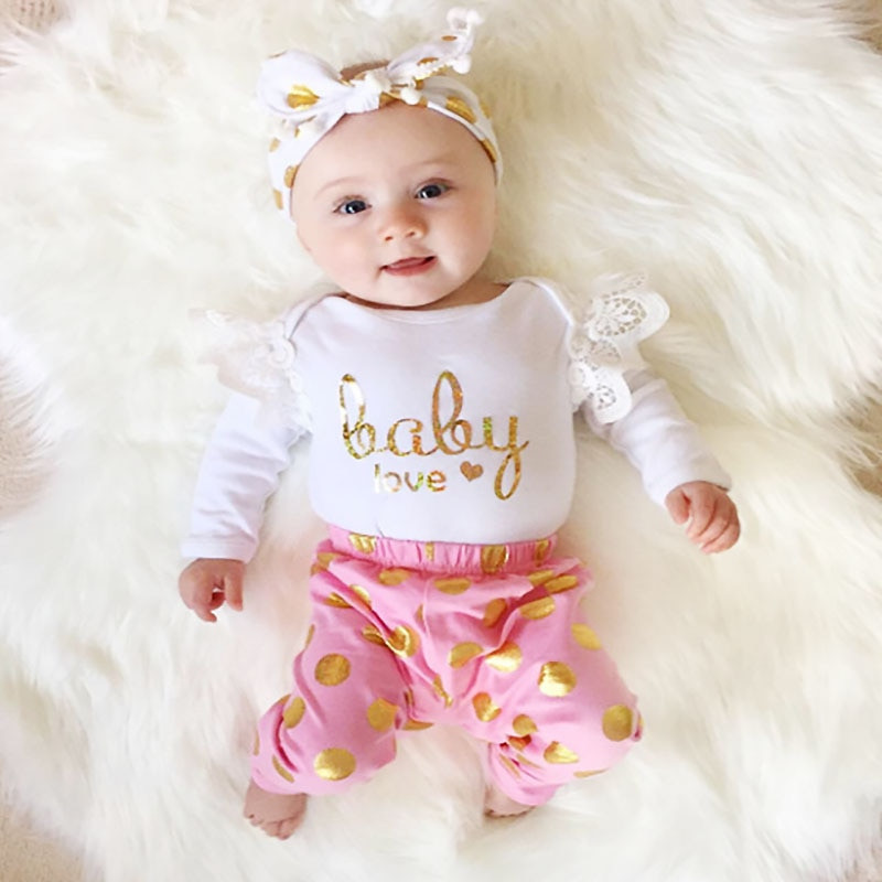 Baby Girl Fashion
 2017 Newborn baby girls clothes cotton Fashion letters