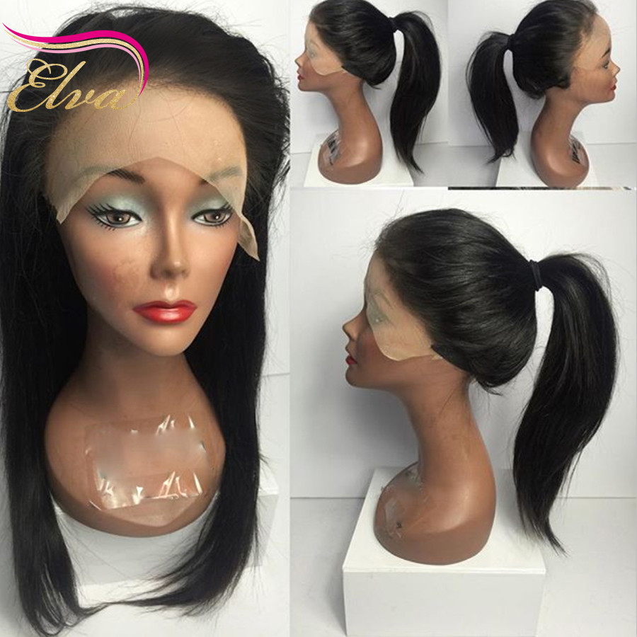 Baby Hair Ponytail
 High Ponytail Glueless Full Lace Wigs With Baby Hair Silky