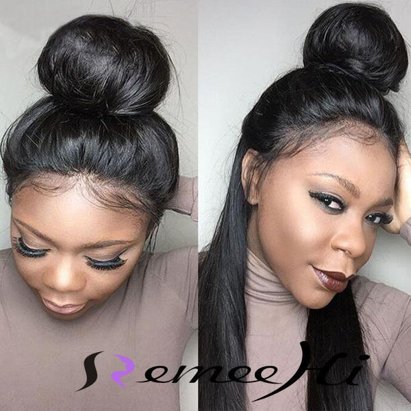 Baby Hair Ponytail
 Full lace wig silky straight Brazilian Remy Human Hair