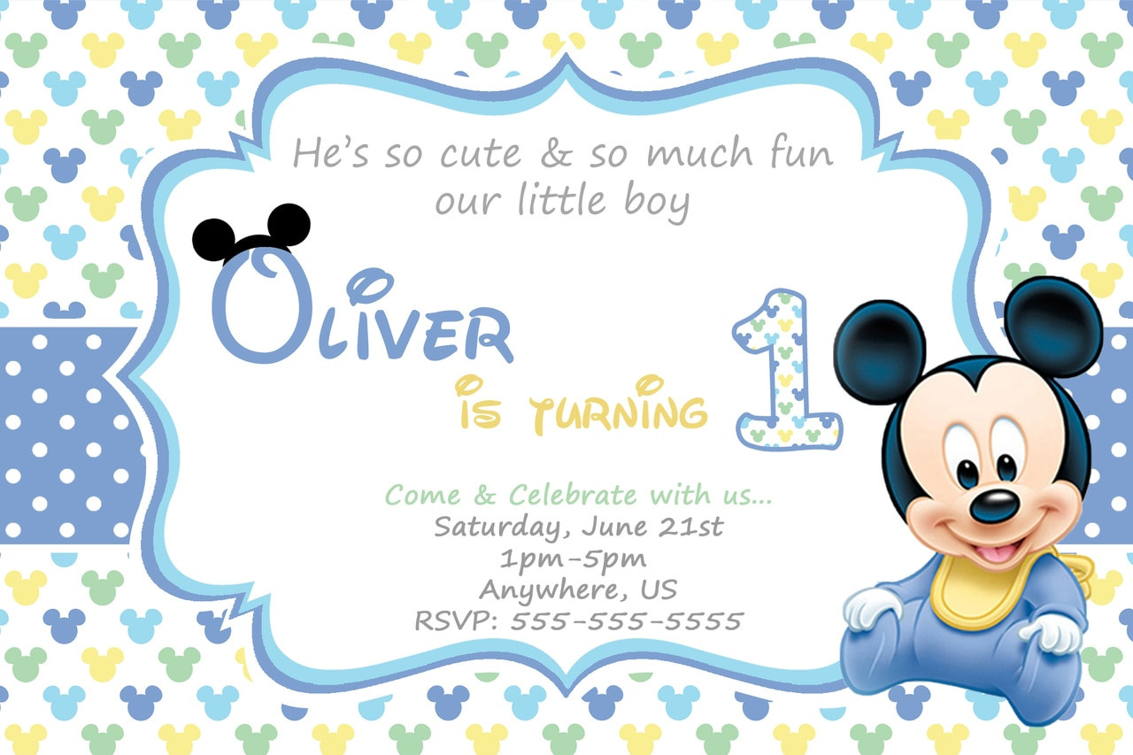 Baby Mickey Mouse 1st Birthday Invitations
 Baby Mickey 1st Birthday Invitations partyexpressinvitations