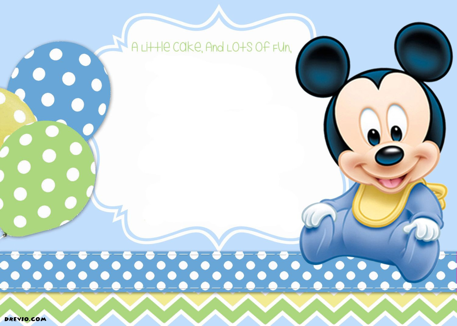 Baby Mickey Mouse 1st Birthday Invitations
 Mickey Mouse 1st Birthday Invitations