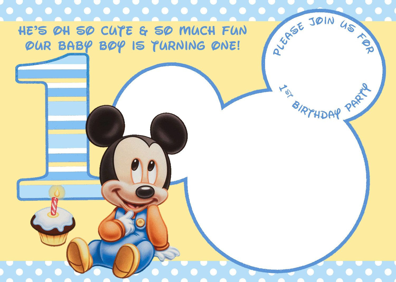 Baby Mickey Mouse 1st Birthday Invitations
 FREE Printable Mickey Mouse Invitations Exclusive