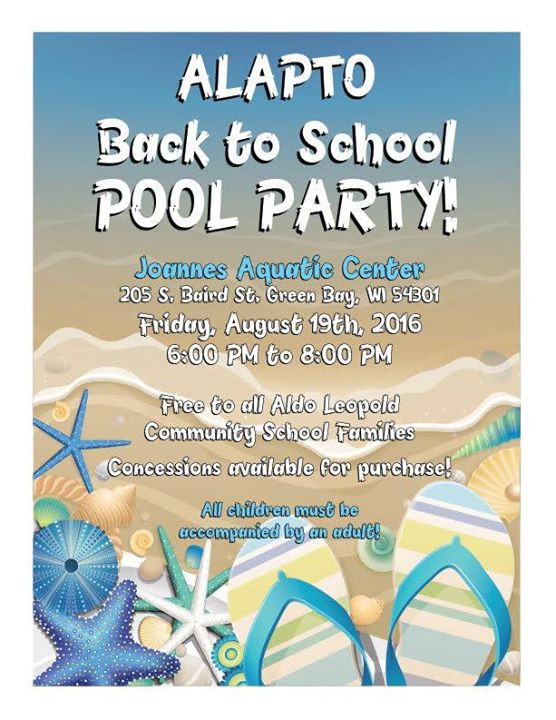 Back To School Pool Party Ideas
 Alapto Back to School Pool Party at Aldo Leopold Parent