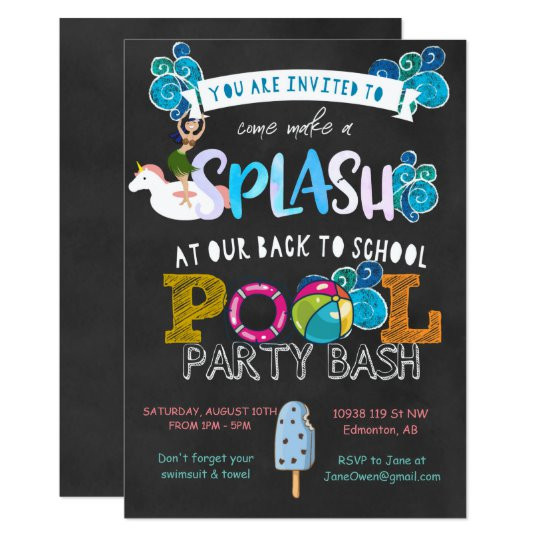 Back To School Pool Party Ideas
 Back to School Pool Party Invitation