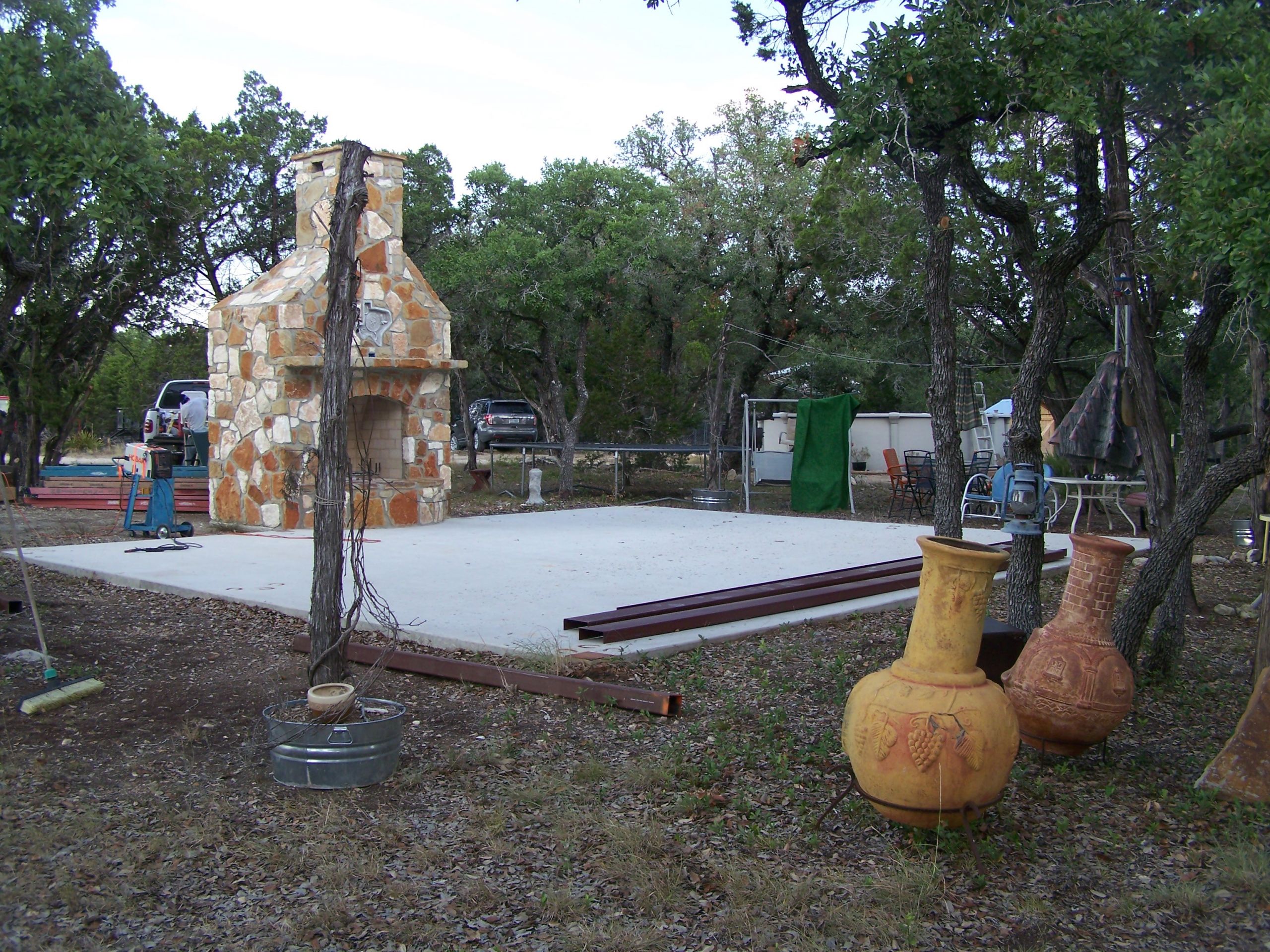 Backyard Bistro Pipe Creek Texas
 Custom Gabled Pavilion Pike Creek Texas Carport Patio