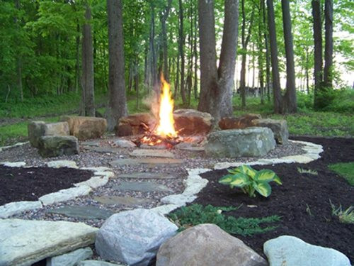 Backyard Bonfire Pit
 Bonfire Pits and Fire Rings Traditional Designs