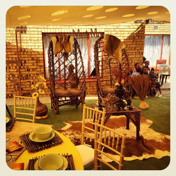 Backyard Engagement Party Decoration Ideas Africa
 Traditional African wedding centerpieces and decor