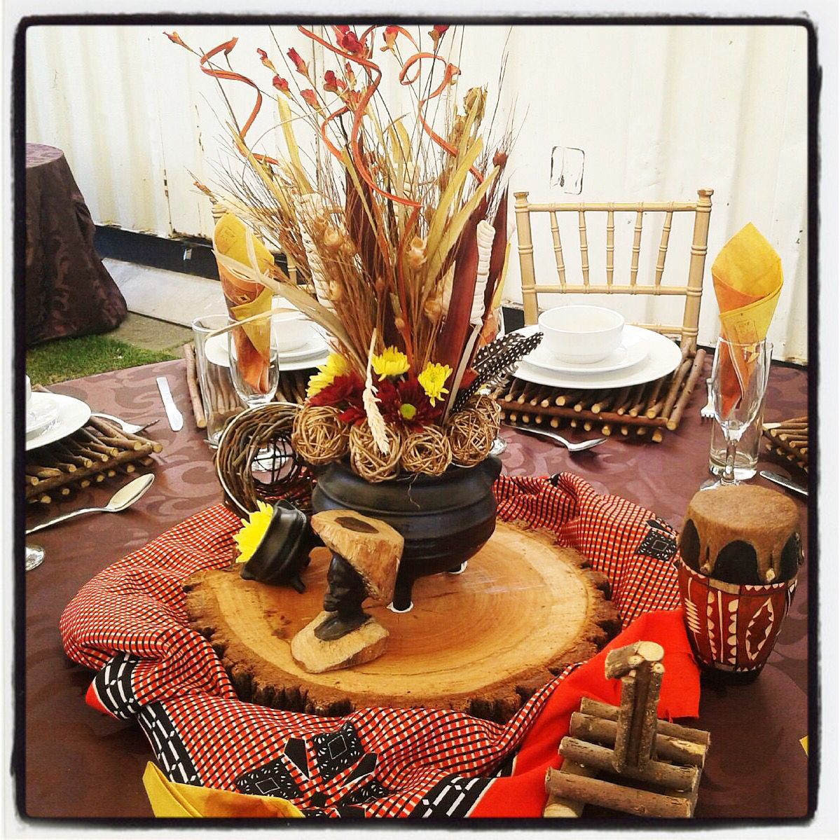 Backyard Engagement Party Decoration Ideas Africa
 Traditional African wedding centerpieces and decor