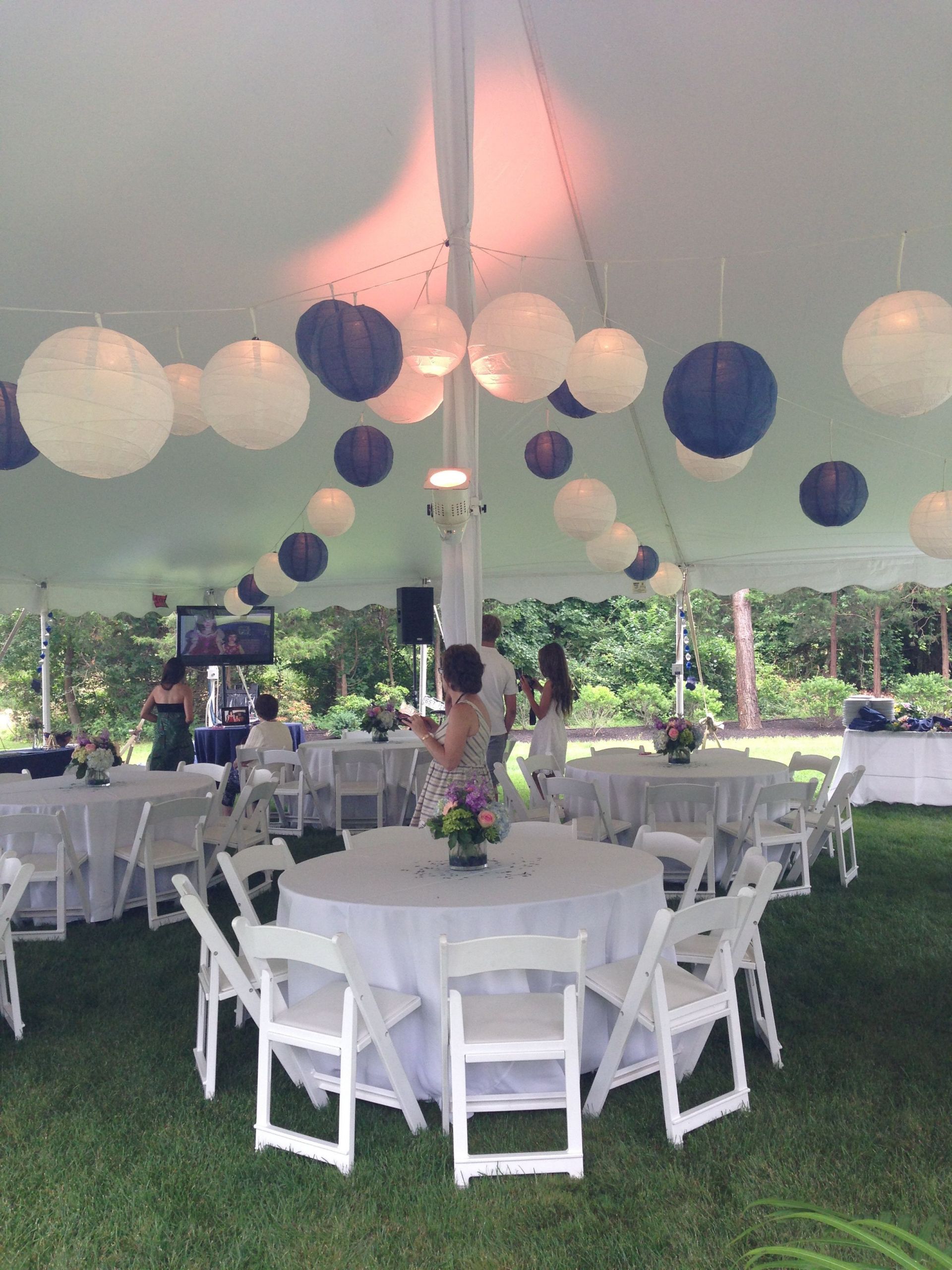 Backyard Graduation Outdoor Graduation Party Ideas
 Tented blue and white graduation party