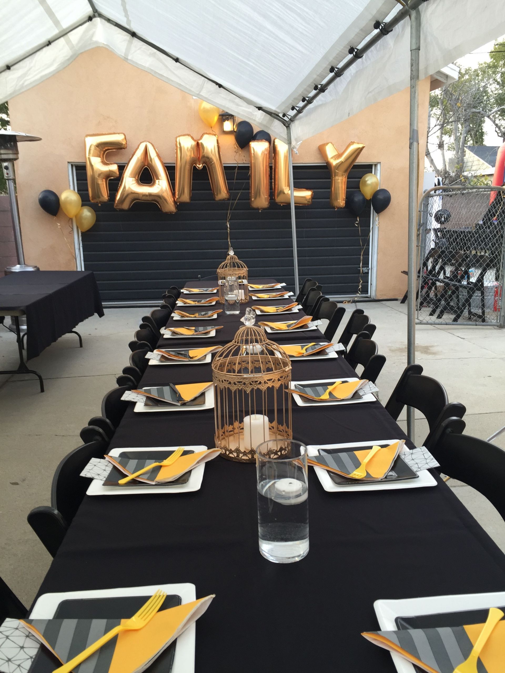 Backyard Graduation Party Ideas Pink And Black Gold Table Set Up
 Pin by Jae’s Imagination Events on 2016