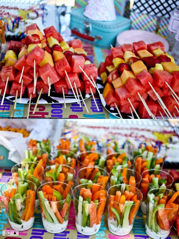 Backyard Party Food Ideas Pinterest
 cookout Love this idea of the fruit skewers and veggie