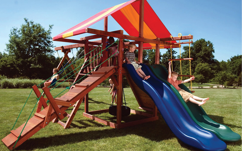 Backyard Play Equipment
 Backyard Playground Equipment with 2 Slides