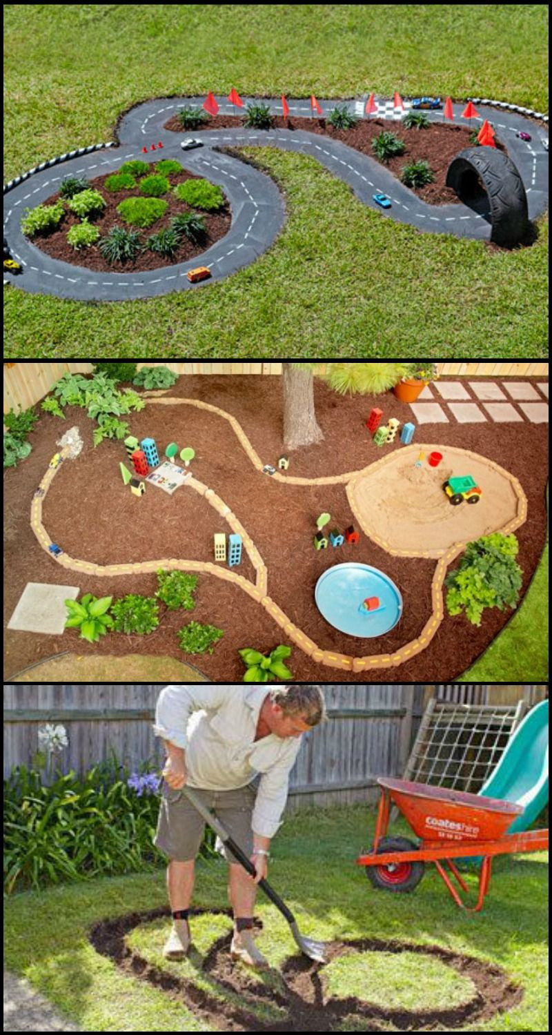 Backyard Race Track
 This project is not only for your kids it can also be a