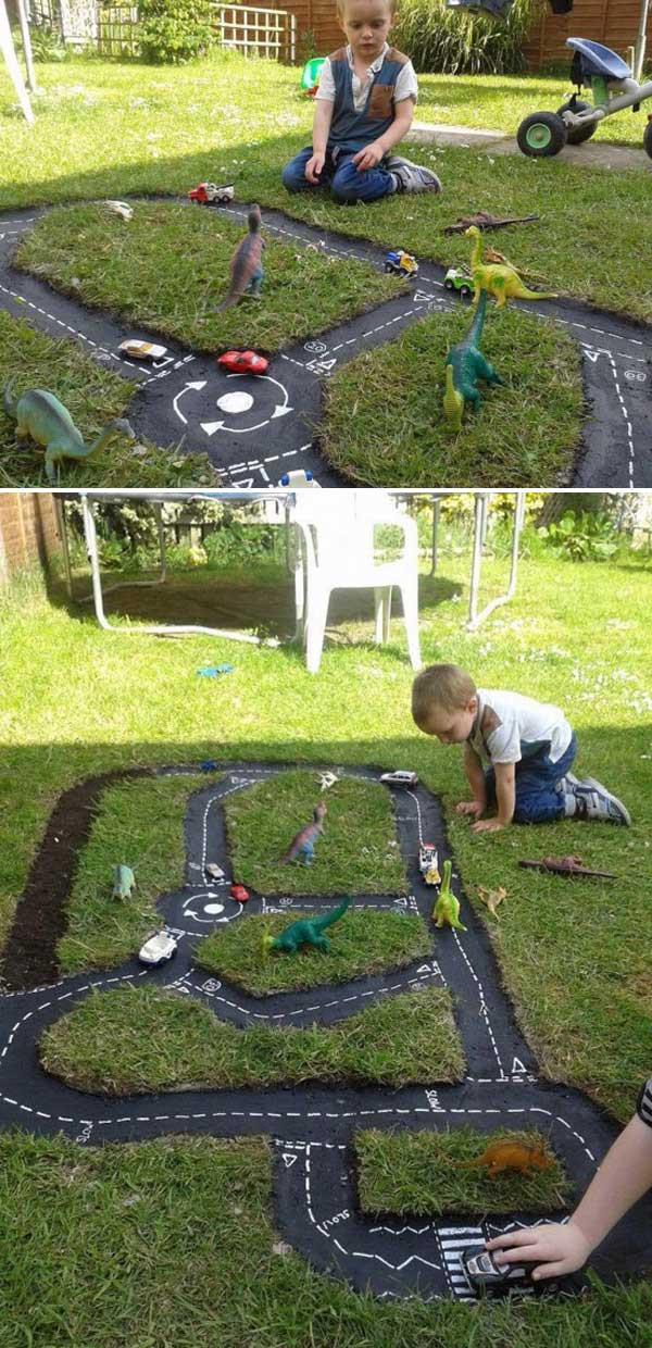 Backyard Race Track
 Backyard Projects For Kids DIY Race Car Track