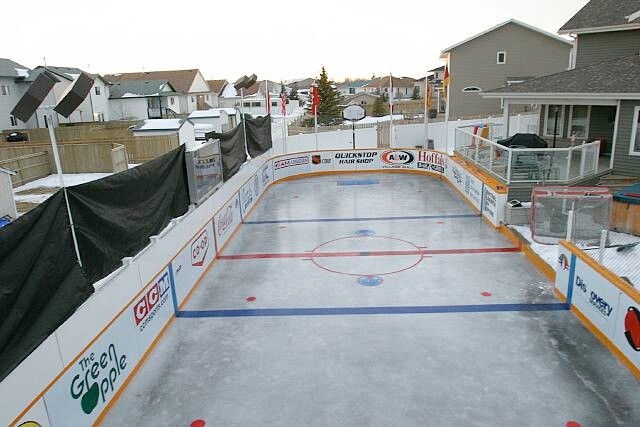 Backyard Skate Rink
 How does one learn to play ice hockey without making an