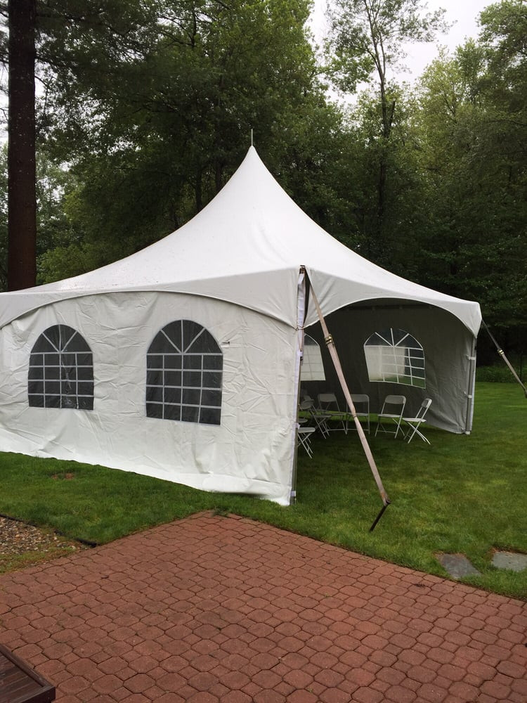 Backyard Tent Rental
 20x20 tent with three attached sides to protect from rain