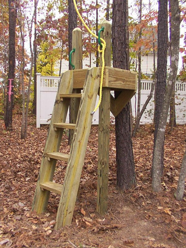 Backyard Zip Line Diy
 Zipline Platform Close up Treehouses in 2019