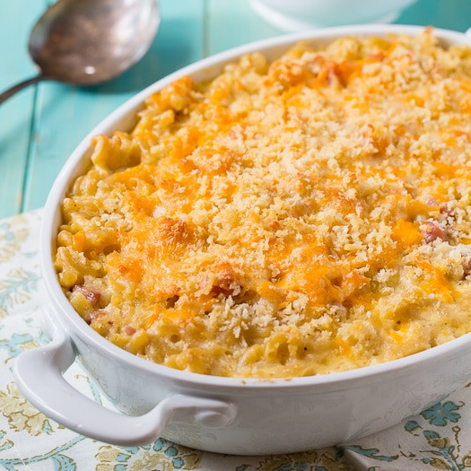 Baked Macaroni And Cheese With Ham And Bread Crumbs
 Mac and Cheese with Ham Spicy Southern Kitchen