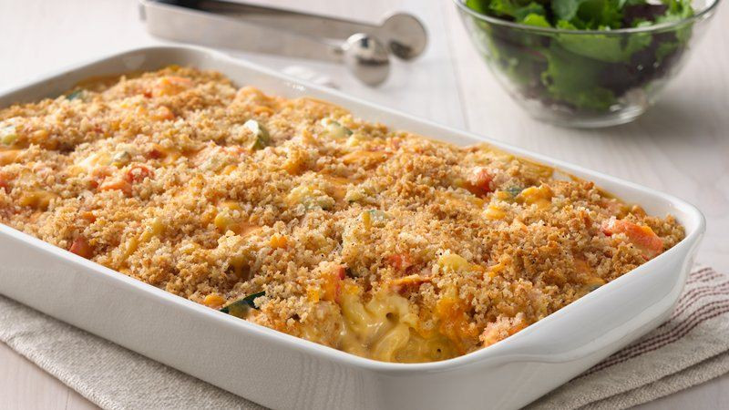 Baked Macaroni And Cheese With Ham And Bread Crumbs
 Macaroni and Cheesy Chicken Baked Casserole recipe from