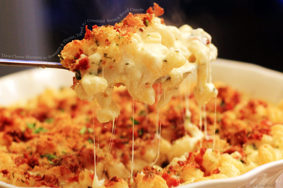 Baked Macaroni And Cheese With Ham And Bread Crumbs
 macaroni and cheese bread crumb topping