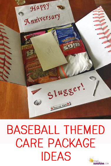 Baseball Gift Ideas For Boyfriend
 Baseball Themed Care Package Seeing Sunshine