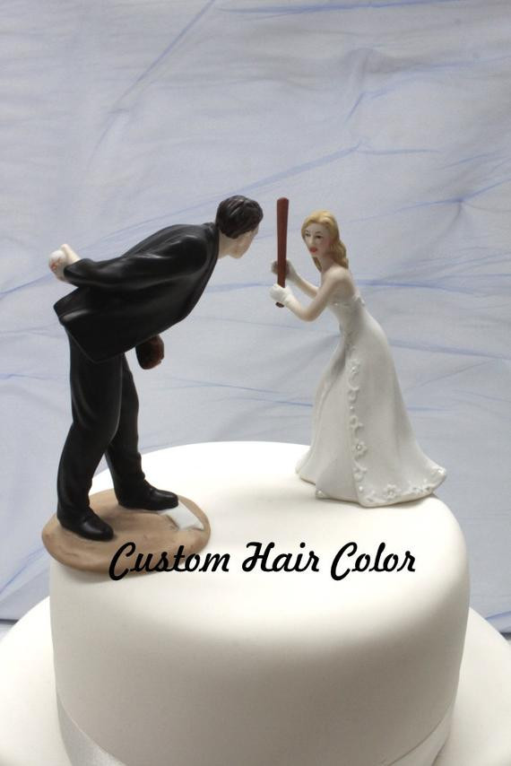 Baseball Wedding Cake Topper
 Wedding Cake Topper Personalized Wedding Couple Baseball
