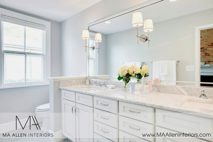 Bathroom Cabinets And Countertops
 White Bathroom cabinets with marble Countertops
