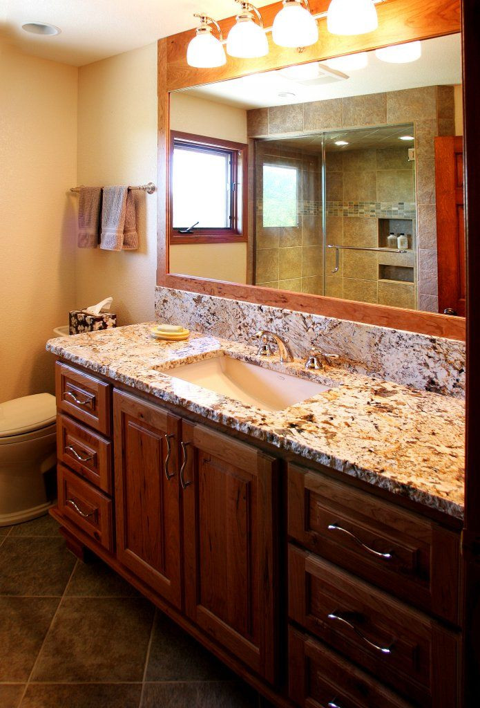 Bathroom Cabinets And Countertops
 Granite bathroom countertops with dark wood cabinets