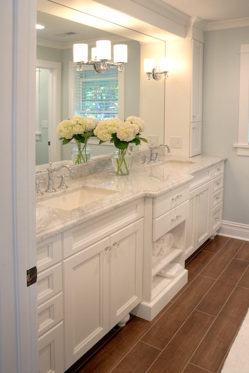 Bathroom Cabinets And Countertops
 White Carrera Marble Countertops Traditional bathroom