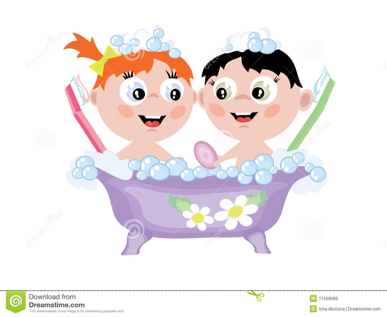 Bathroom Clipart For Kids
 Children In The Bath Royalty Free Stock Image